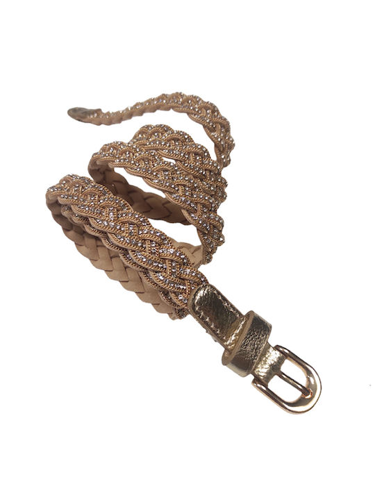 Leather Women's Belt Gold
