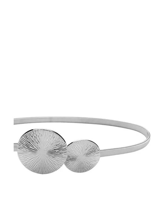 Texture Elastic Women's Belt Silver