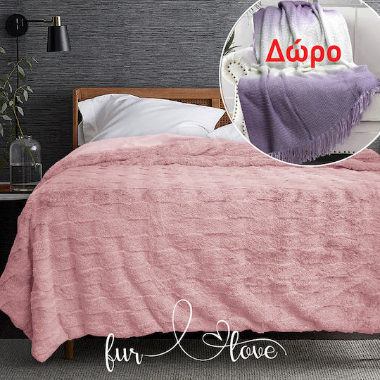 Go Smart Home Cosy Life Pelzige Decke Einzeln 160x220cm Rosa