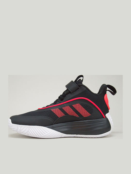Ownthegame 3.0 Mid Kids Sports Shoes Basketball with Hoop & Loop Closure Black