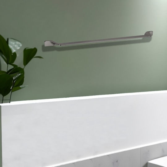 Inter Ceramic Ράγα Μπάνιου Μονή Επιτοίχια με Βίδες ​60x60cm Ασημί