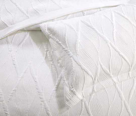 Liolios Home Set Coverlet Queen Size Microsatin White 250x240cm 3pcs