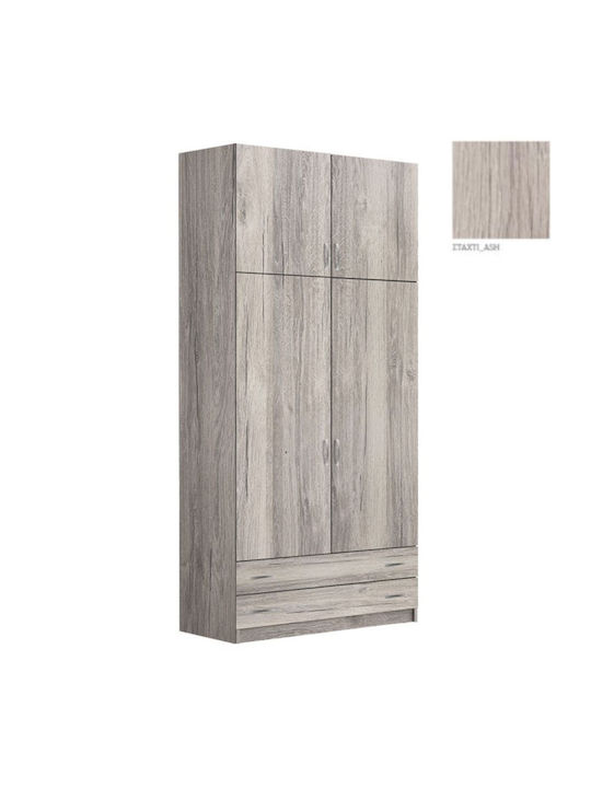 Economy Δίφυλλη Ντουλάπα Σταχτί 90x60x180cm