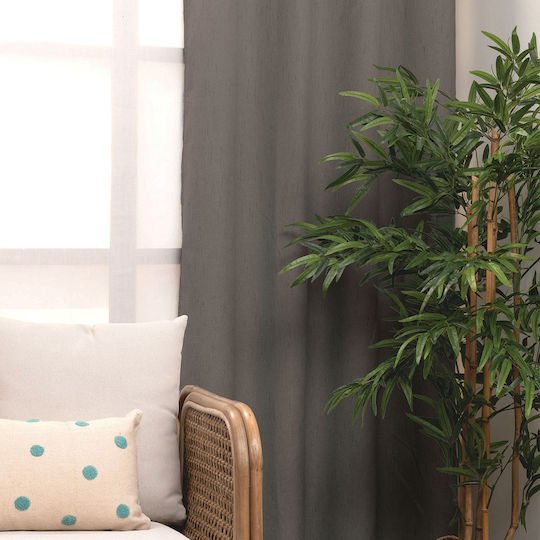 Palamaiki Loria Grommet Curtain Gray 140x260cm