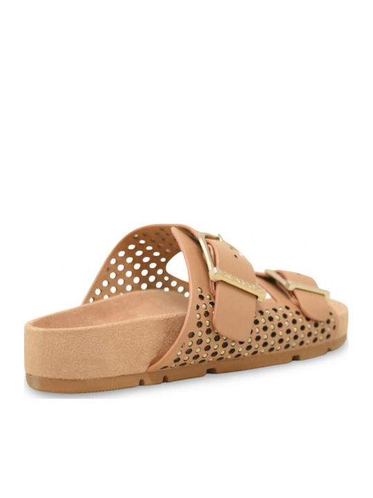 Women's Flat Sandals in Brown Color