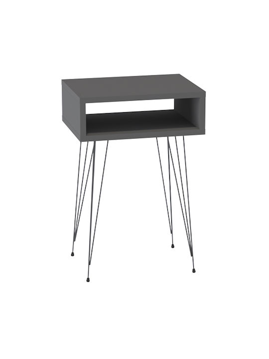 Scott Wooden Bedside Table Gray 40x30x60cm
