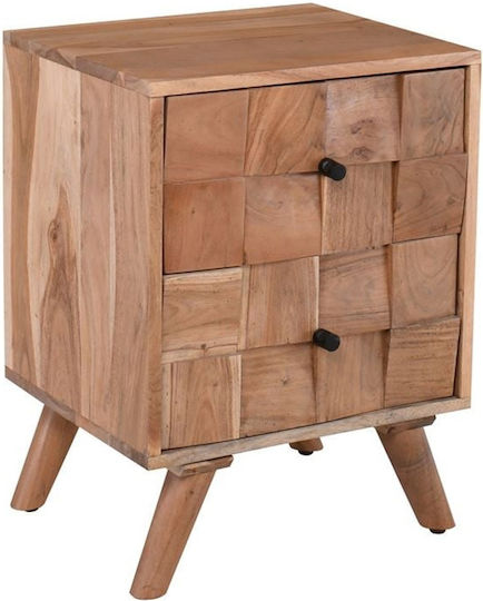 Teka W Nachttisch aus Massivholz Beiges 46x41x45cm ΕΑ7044,W Teka W Nachttisch aus Massivholz Beiges 46x41x45cm ΕΑ7044,W