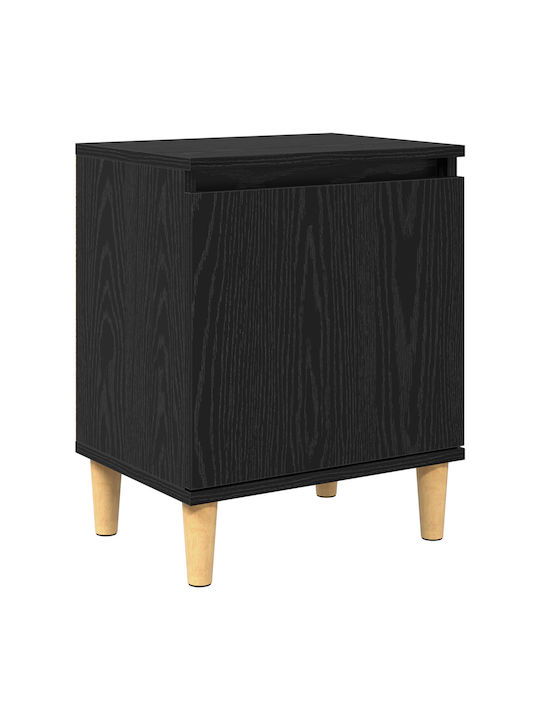 Κομοδίνο από Μασίφ Ξύλο Μαύρη δρυς 40x30x50cm