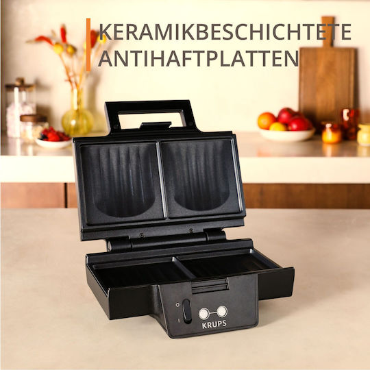 Krups Sandwichmaker für for 2 Sandwiches Sandwiches 850W Schwarz