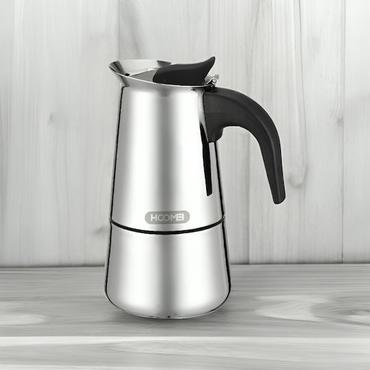 Hoomei Ηλεκτρικό Μπρίκι Espresso 6cups Inox Ασημί