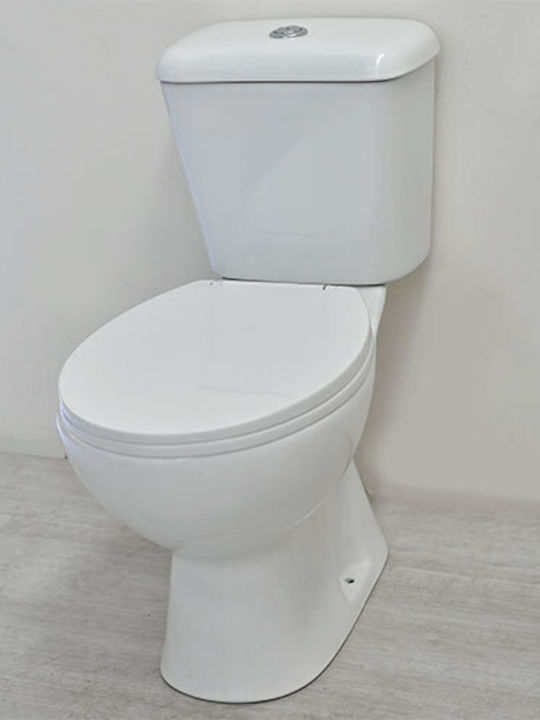 KLP Brio Stehende Toilette Unterer Siphon mit Spülung mit Deckel Sanftes Schließen Weiße