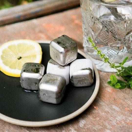 Σετ Επαναχρησιμοποιούμενα Παγάκια Whisky Stainless Steel 6 Τμχ
