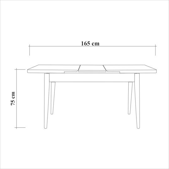 Esszimmer Vina Erweiterbar 5Stück 165(+)x80cm