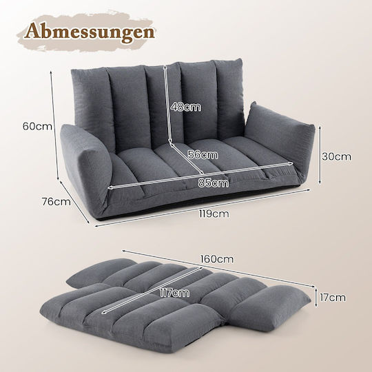 Multifunctional Bean Bag Chair Gray 119x76x60cm