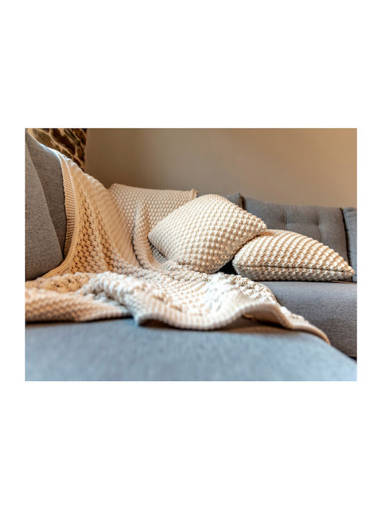 Liolios Home Popcorn Ριχτάρι Πολυθρόνας Πλεκτό 130x180εκ. Sandy Brown 000000002439