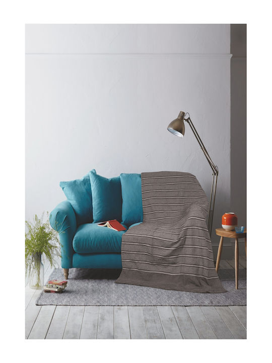 Kipper Chain Three-Seater Sofa Throw 180x300cm Light Gray