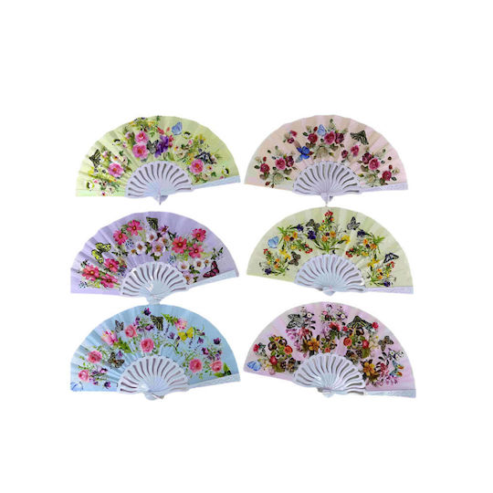 Flowers Fan White 38cm
