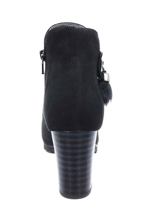 Leder Stiefeletten Damen Schwarz