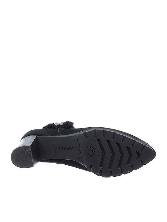 Leder Stiefeletten Damen Schwarz