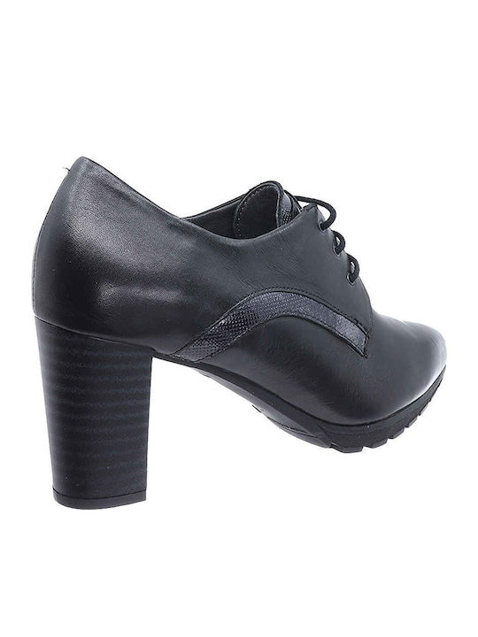 Leder Stiefeletten Damen Schwarz