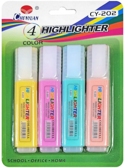 Justnote Justnote Underline Marker Underline 5mm Various Colours Set=4 Pieces