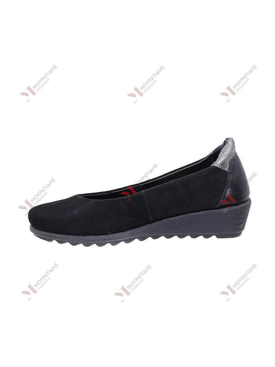 Lederne Damen Ballerinas in Schwarz Farbe