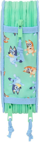 Bluey Тройна Ученическа Раница Bluey Sisters Зелен Джоб За Бутилка 12,5 X 19,5 X 5,5 См 37 Части