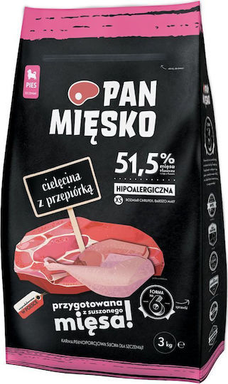 Pan Miesko 9kg Dry Food Gluten-Free for Large Breed Puppies with Quail