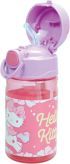 Gim Hello Kitty Kids Water Bottle Hello Kitty Plastic with Straw Hello 350ml