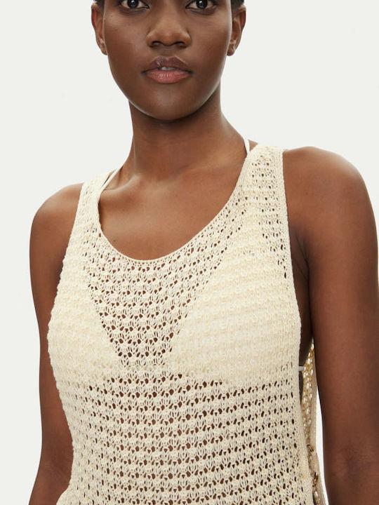 Guess Damen Mini Kleid Strand Weiß