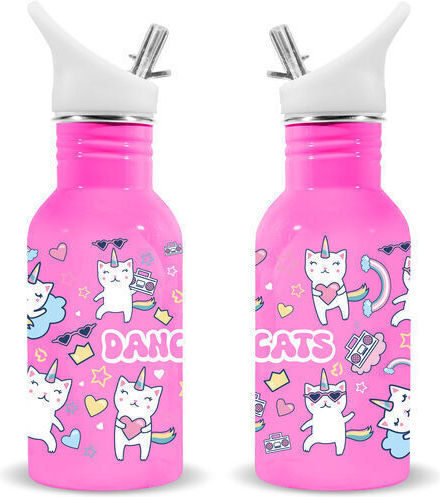 Water Revolution Dancing Cats Stainless Steel Bottle 500ml