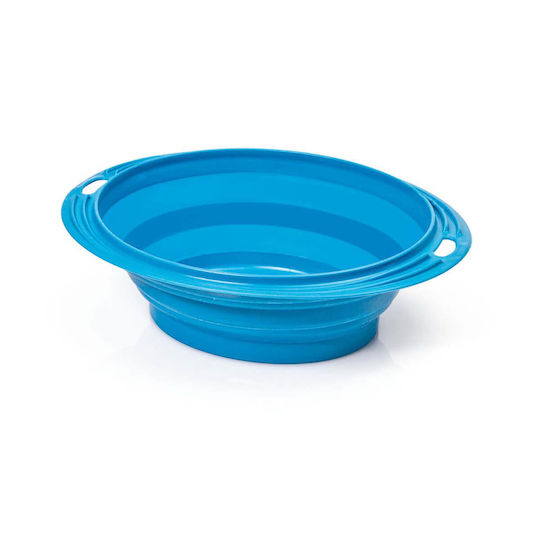 Georplast Klappbar Schalen aus Silikon Futter & Wasser für Hund & Katze 700ml in Hellblau Farbe