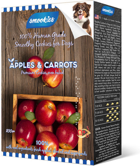 Smookies Biscuit Dog with Apple, Carrot, Fruits, Herbs, Egg and Olive Oil 200gr SM035