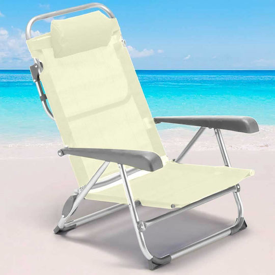 Bakaji Foldable Aluminum Beach Sunbed Light Blue