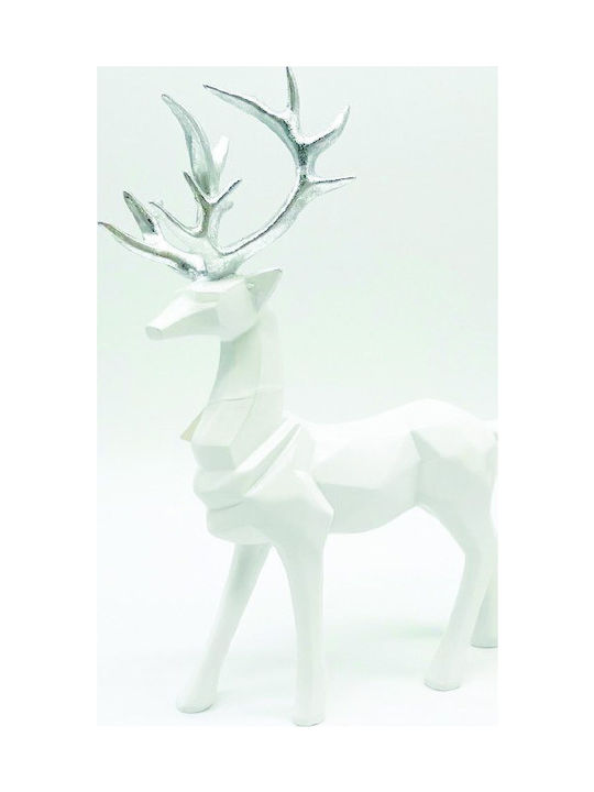 Aca Weihnachtliche Kunststoff Figur Hirsche Weiß Höhe 30cm