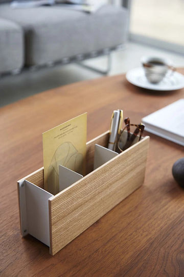 Schreibtisch-Organizer 3 Fächer Ymzk2732 25x7x10,2cm Naturweiß Yamazaki