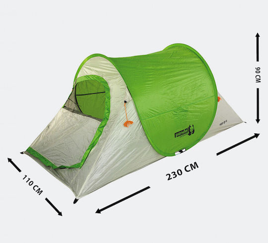 Panda Pop Up II Καλοκαιρινή Σκηνή Camping Πράσινη για 2 Άτομα 240x110x100εκ. Lime