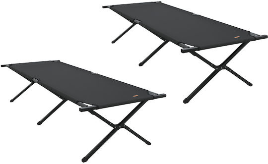 vidaXL Strandliegen Schwarz Faltbar 80x210x46cm. 2Stück