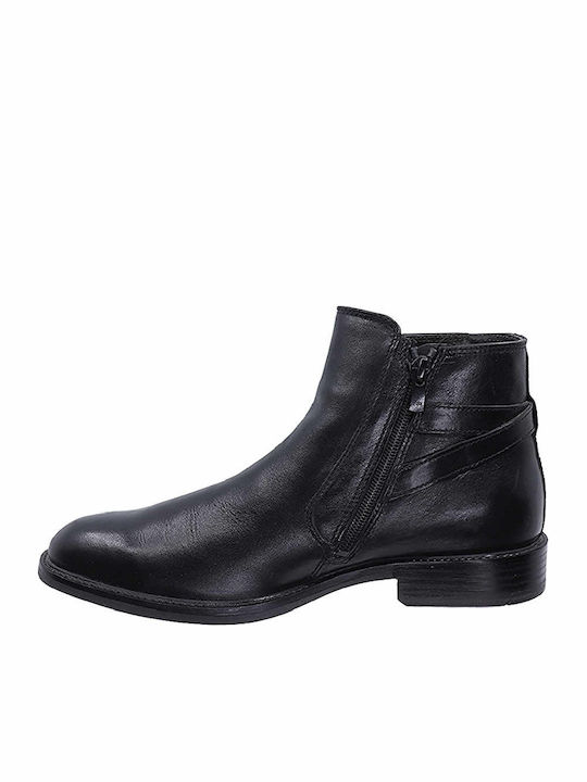 Leather Black Men's Boots Anatomical with Zipper
