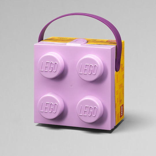 LEGO Box Πλαστικό Παιδικό Δοχείο Φαγητού Μωβ 16.56 x 16.5 x 11.7εκ.