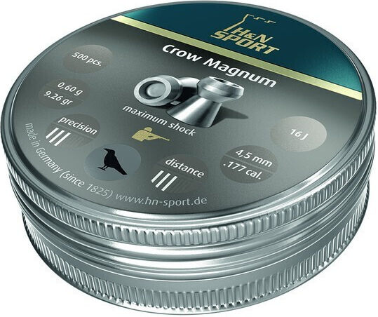 H&N Sport Crow Magnum Пелети Аерогън 4.5mm 500pcs 500 бр