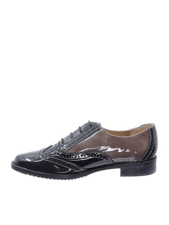 Women's Patent Leather Oxford Shoes Black