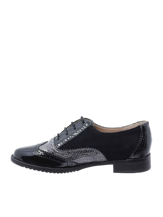 Women's Patent Leather Oxford Shoes Black