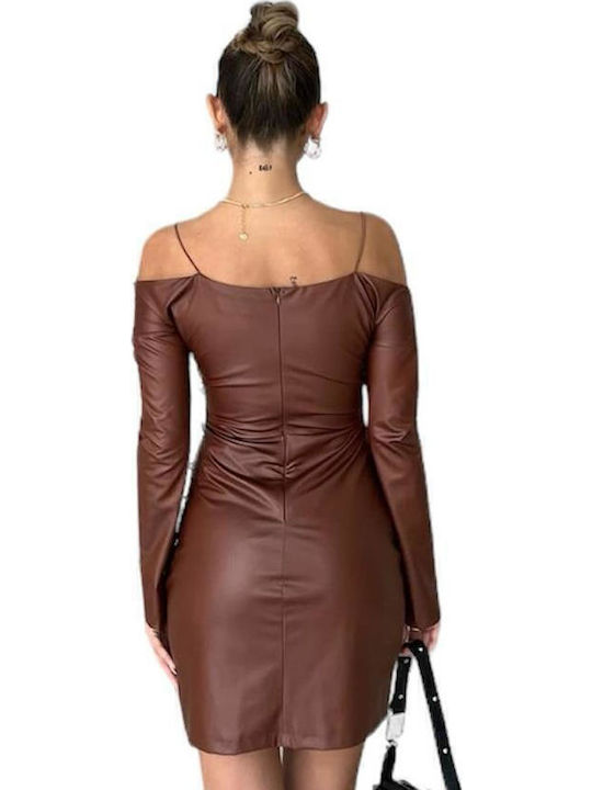 Mini Hemdkleid Kleid Brown