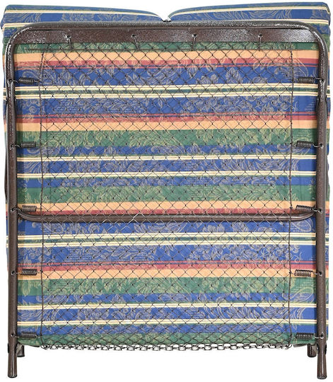 Klappbett mit Matratze 6cm Einzel Schwarz 180x80cm