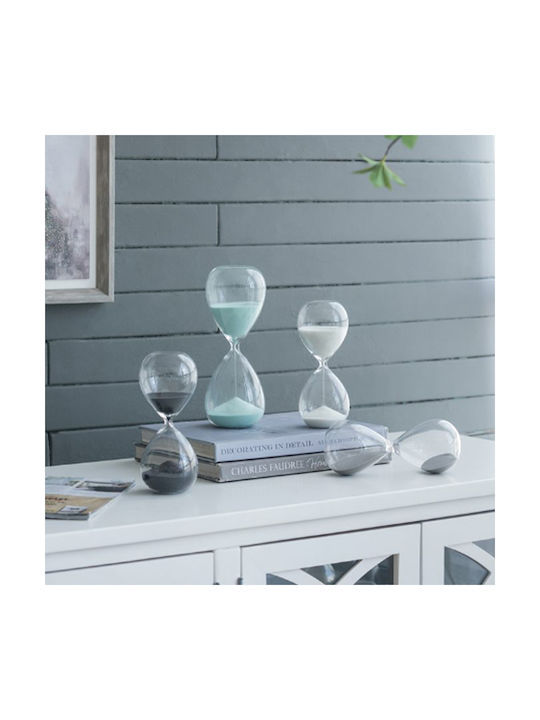Artekko Decorative Hourglass In Light Blue Color 9x9x25.5cm. Office Hourglass Decoration from Glass 9x9x25.5cm in Light Blue color