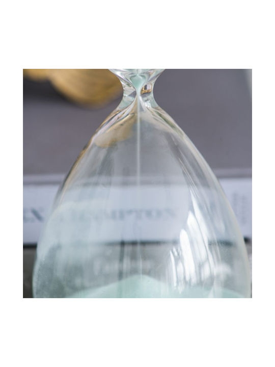 Artekko Decorative Hourglass In Light Blue Color 9x9x25.5cm. Office Hourglass Decoration from Glass 9x9x25.5cm in Light Blue color