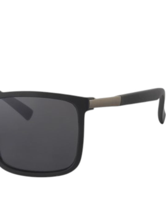 Paolo Moss Men's Sunglasses with Black Plastic Frame and Black Lens 2013021681
