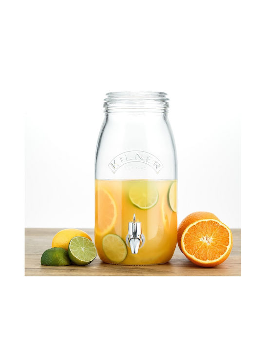 KIlner Βάζο Γενικής Χρήσης με Αεροστεγές Καπάκι Γυάλινο Διάφανο 3000ml