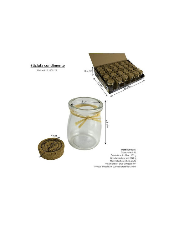 ArteLibre General Use Glass Jar with Lid Transparent 100ml 1 Piece